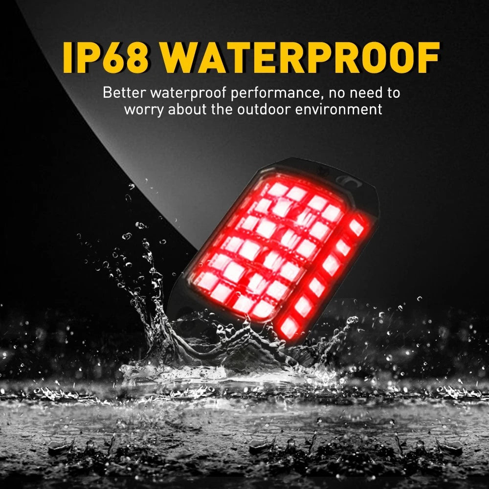 4 PCS Waterproof Underglow Underbody Lighting Kit Pure Red LED Rock Lights EOA 6B93BC-57