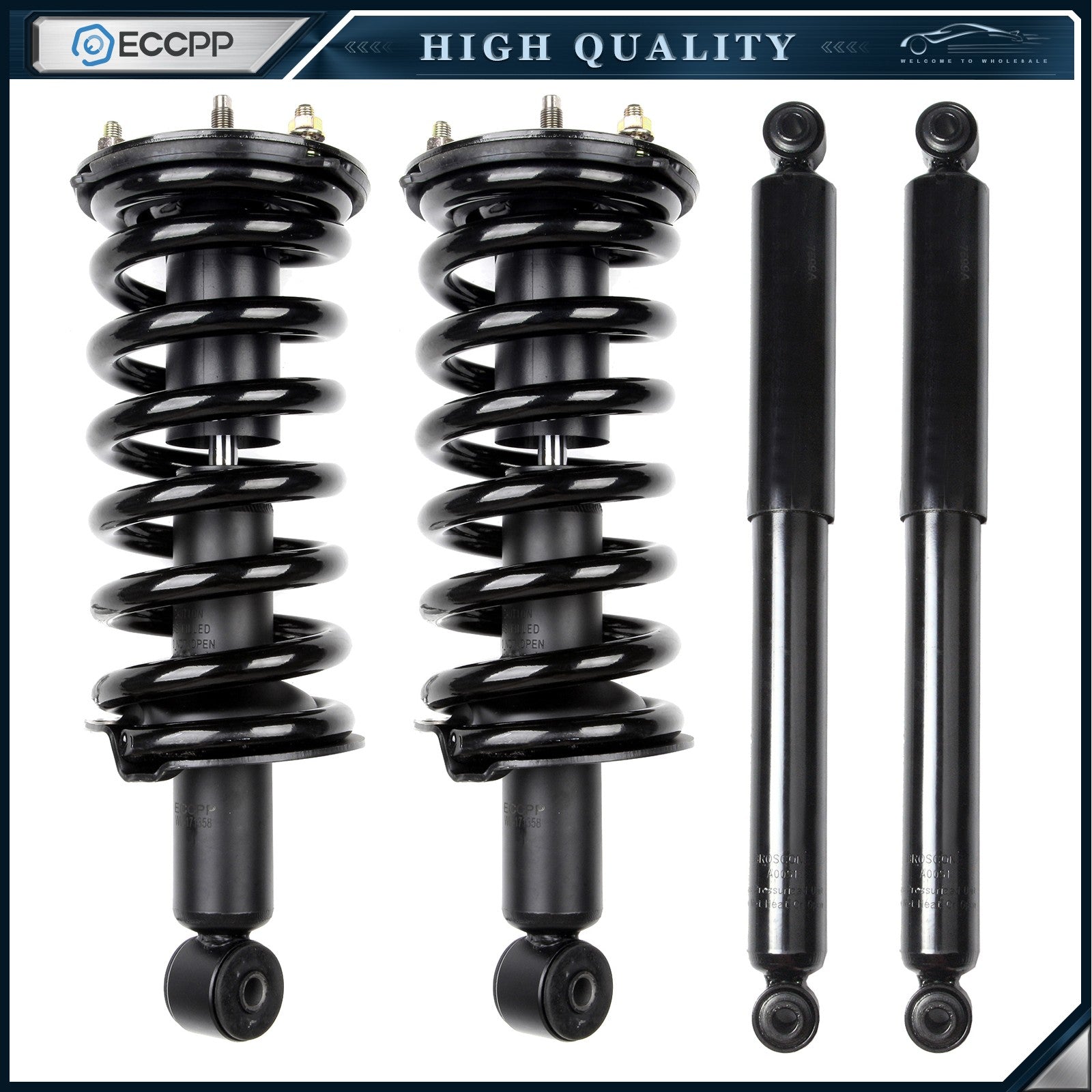 4x Front Complete Struts Springs Assembly and Rear Shocks For 04-13 Nissan Titan 6B93BC-57