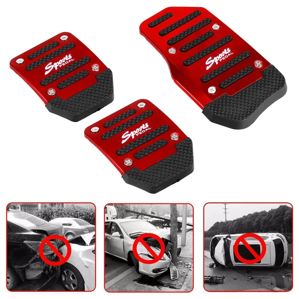 Universal Non-Slip Manual Gas Foot Brake Pedal Pad Cover Set Car Accessories USA 6B93BC-57