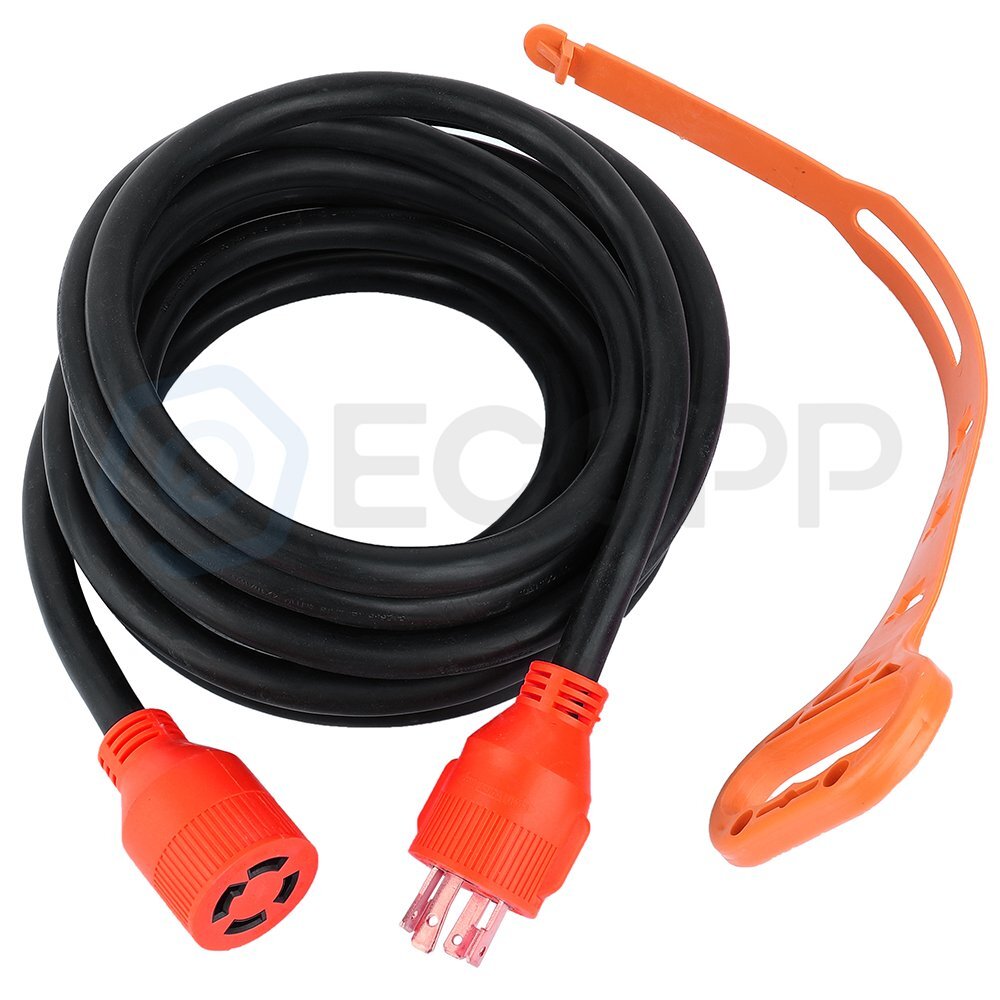 Generator Extension Cord 20 Ft 4 Prong Power Cable 10 Gauge 30 Amp Adapter Plug 6B93BC-57