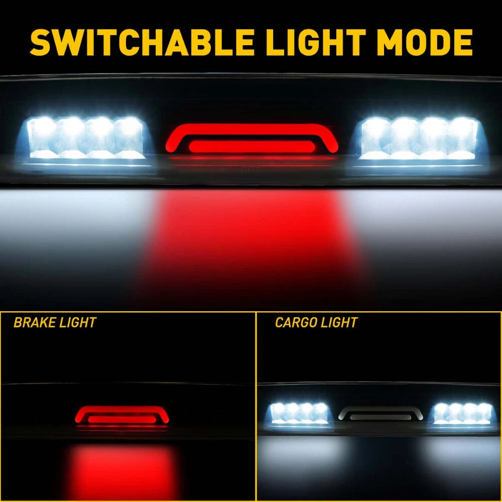 For 99-07 Chevy Silverado GMC Sierra Smoke Lens LED 3RD Brake Light + Cargo Lamp 6B93BC-57