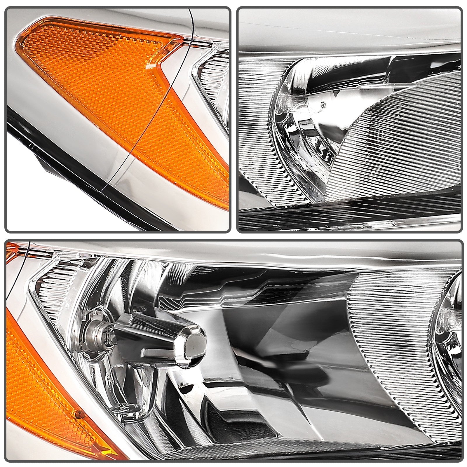 For 2017-2019 Ford Escape 1.5L 2.0L 2.5L Chrome Housing L+F Headlights Assembly KOEEP