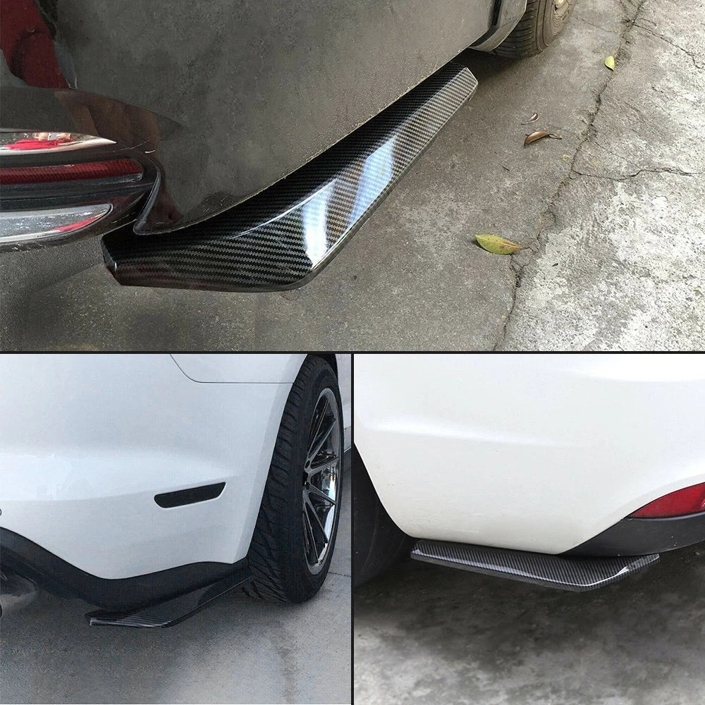 Universal Rear Bumper Lip Diffuser Splitter Canard Protector Carbon Fiber US EOA 6B93BC-57