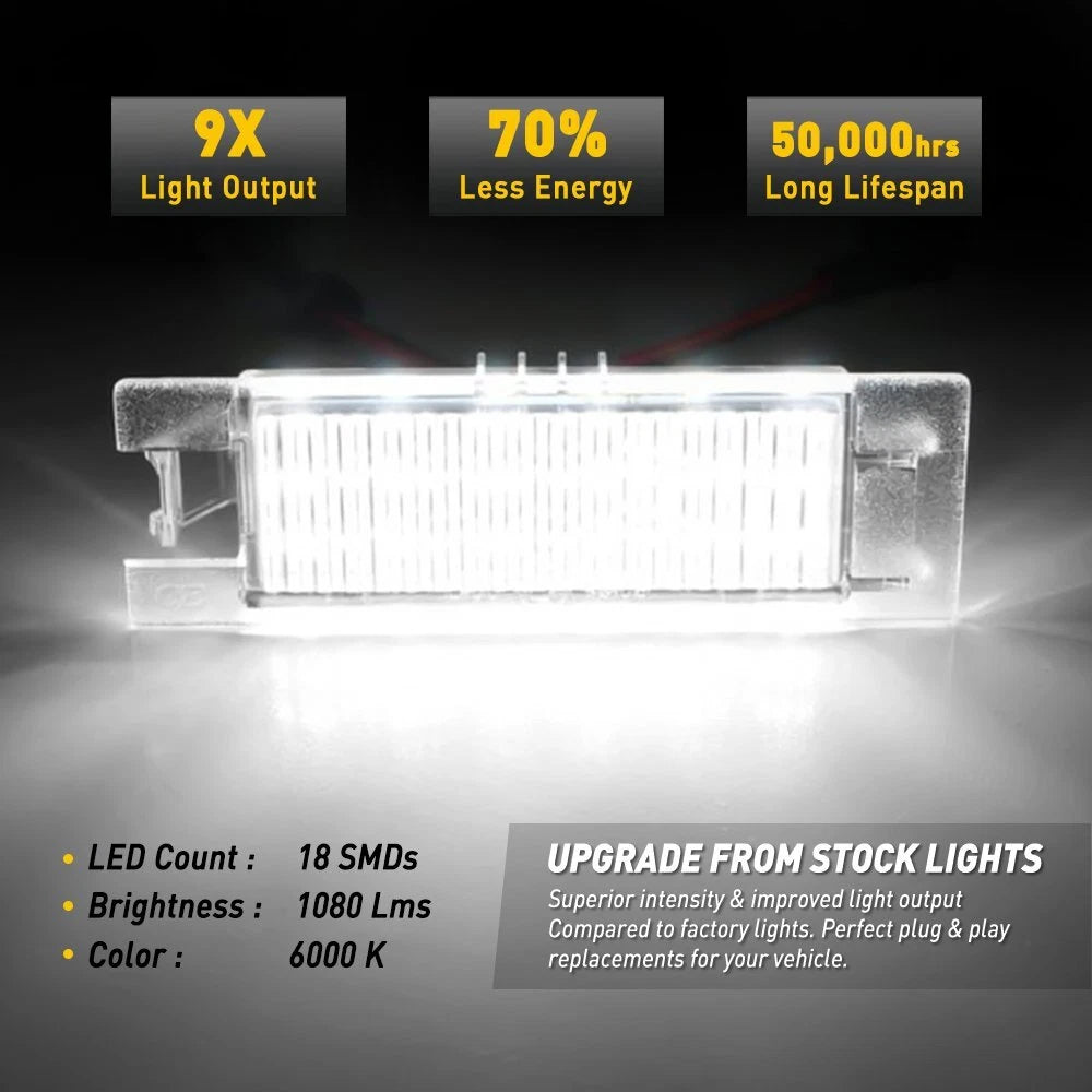 2PC SMD LED License Light 6000K Plate Diamond White For Chevy Camaro Malibu Volt 6B93BC-57