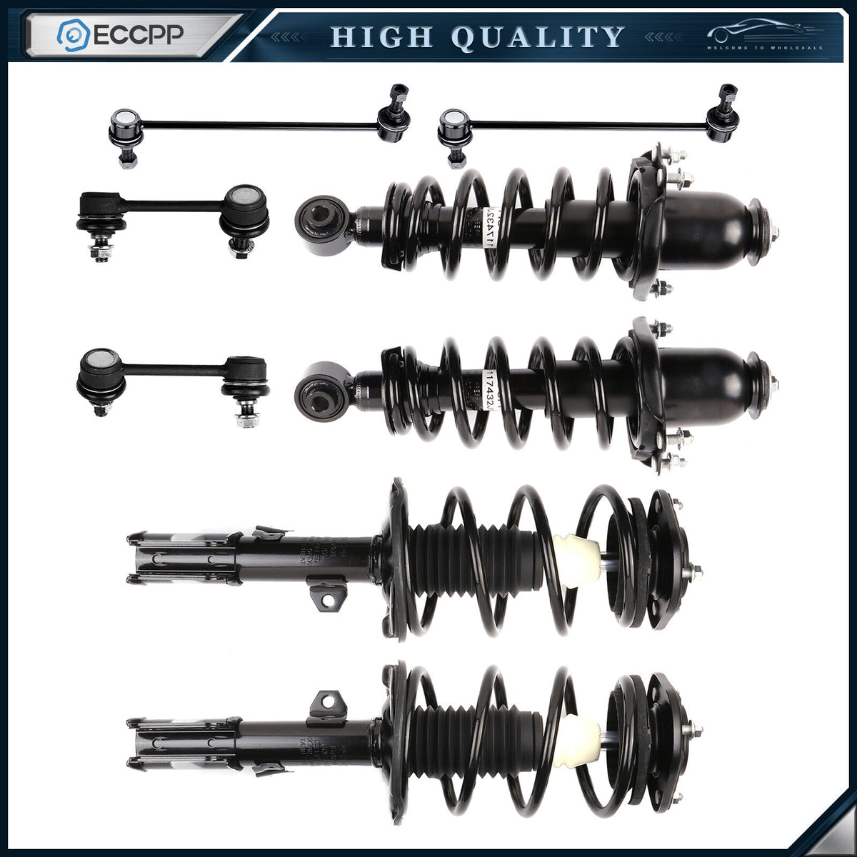 Front Rear Strut and Coil Spring Assembly Sway Bar Kit For 2005-2010 Scion tC KOEEP