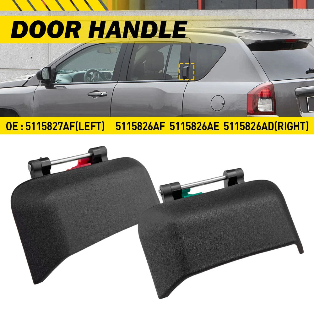 2x Exterior Door Handle Black Rear Left Right Side Fits 2007-2016 Jeep Compass A 6B93BC-57