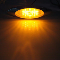 15x 6.5'' Oval Cab / Side Marker Clearance Light 16 LED Chrome Bezel& Side Light 6B93BC-57