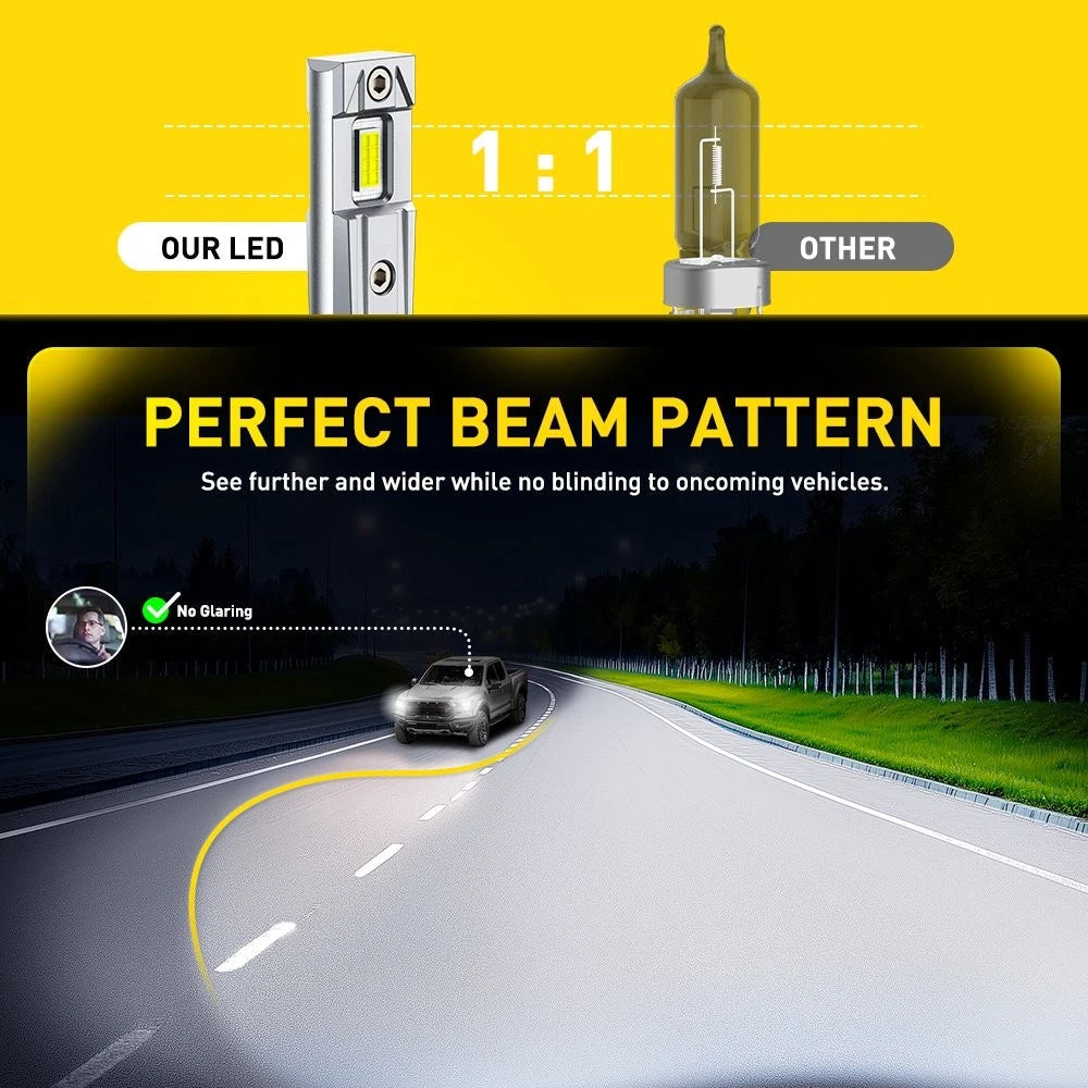 AUXITO Combo 4 9005 9006 LED Headlight Kit Bulbs High Low Beam White 60000LM M6S AUXITO