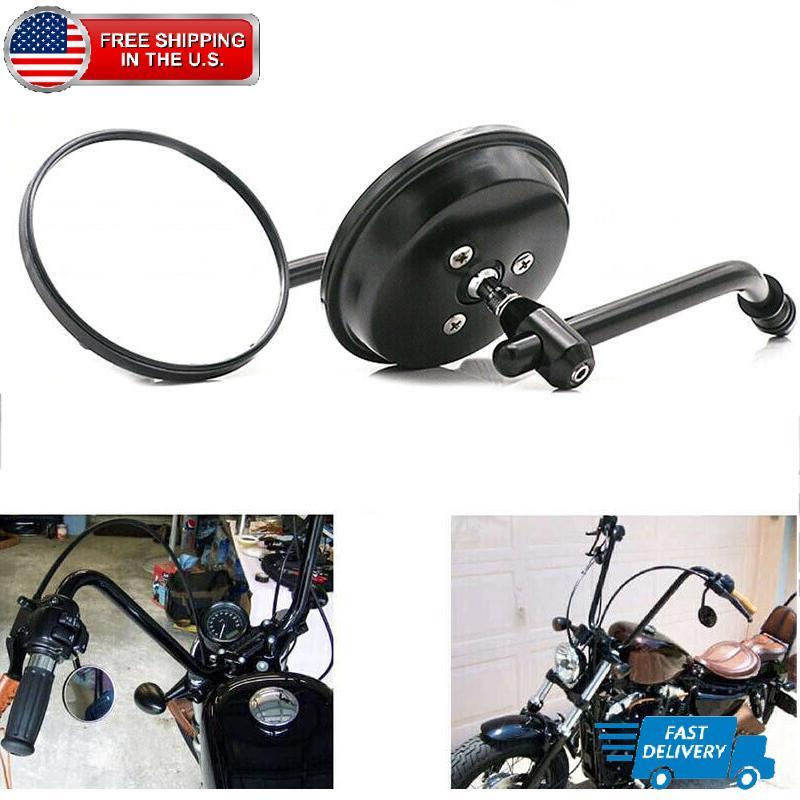 Black Round Motorcycle Rear view Side Mirrors For Harley Sportster XL1200 XL883