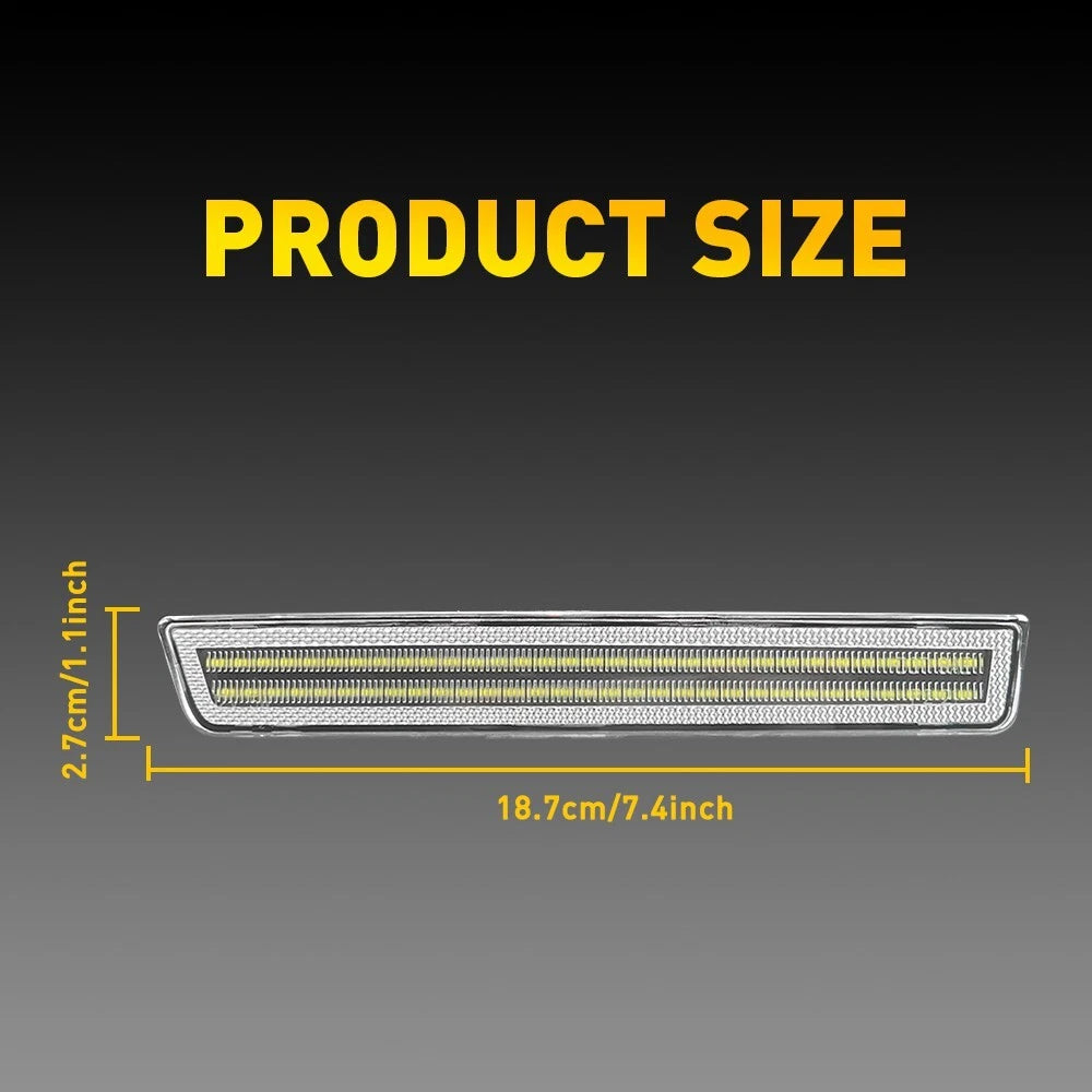 For 2015-2022 Dodge Challenger Bumper Front Side Marker Lamps Clear Lights Lens 6B93BC-57