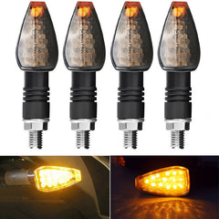 4x Motorcycle Rear Turn Signals Indicator Blinker Light Lamp Amber Universal M10
