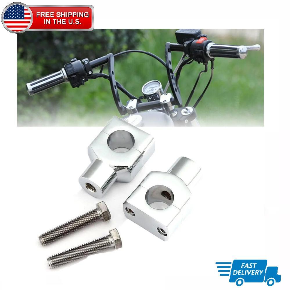 25mm Handlebar Mount Clamp Risers For Harley Dyna Softail Touring Sportster US