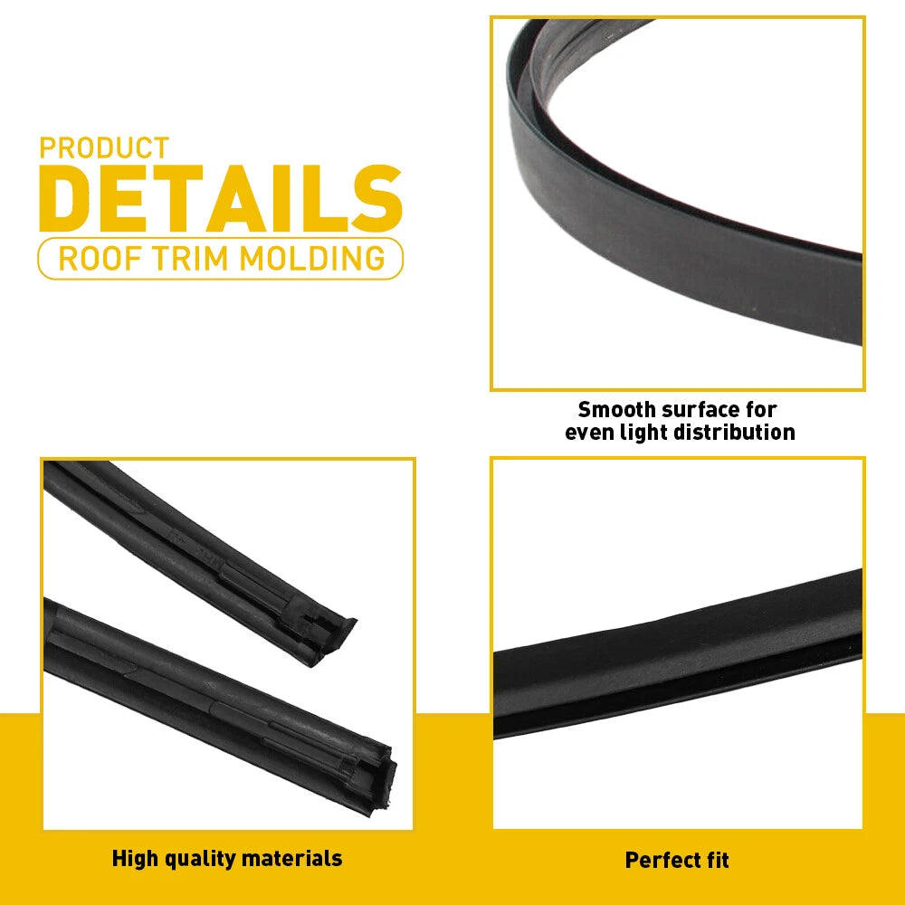 For Toyota 2007-2011 Yaris Sedan 2X Left Right & Roof Drip Molding Weatherstrip 6B93BC-57