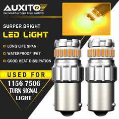 2x 1156 7506 3497 LED Front Turn Signal Blinker Light Bulbs Amber Yellow 2F EOA 6B93BC-57
