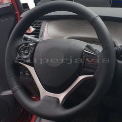 Custom Black PU Leather Steering Wheel Stitch on Cover For Honda Civic 9 2012-15