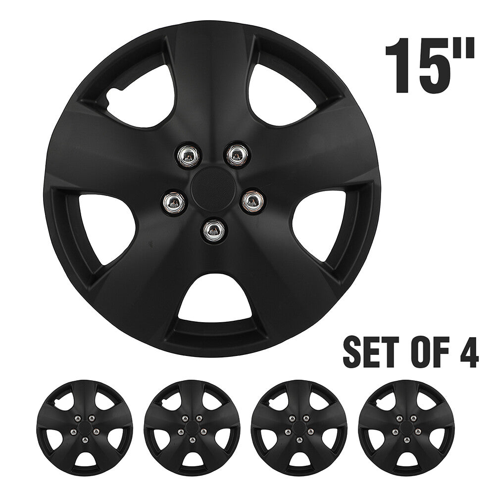 ECCPP 4X 15" Universal Hub Caps Wheel Cover Kit Snap On For R15 Tire 5 Lug Wheel 6B93BC-57
