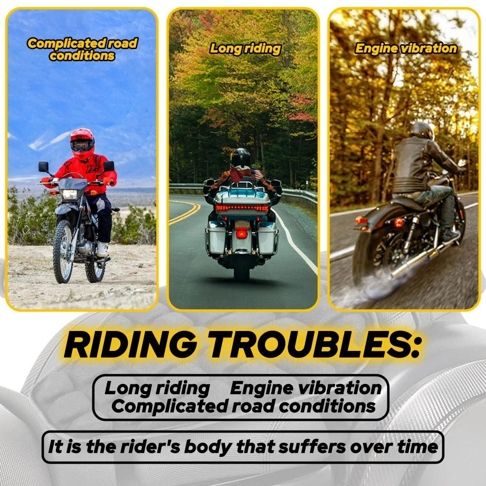 Black Lycra Comfort Gel Seat Cushion Cover Shock Absorb Pad Fits For Motorcycle 6B93BC-57