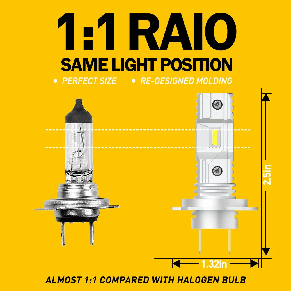 AUXITO H7 LED Headlight Combo Bulbs Kit High Low 6500K Super White Bright EOA AUXITO