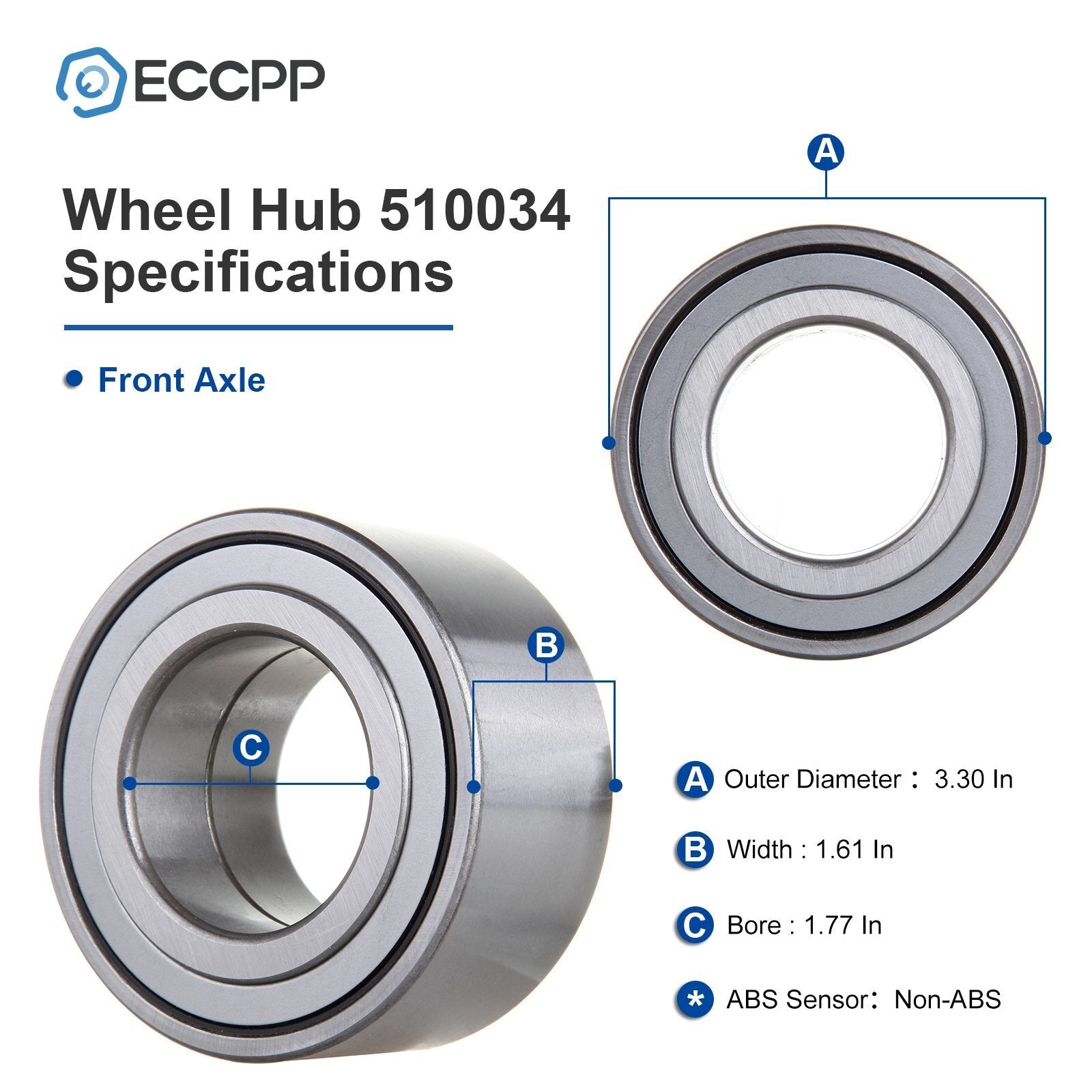 2Pcs Wheel Bearings Front For Hyundai Sonata Santa Fe Tucson Kia Optima Sportage 6B93BC-57