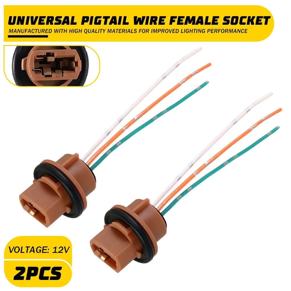 Flosser Pigtail Wire 2644 Female Socket 7443 Two Harness Front Turn Signal Lamp 6B93BC-57