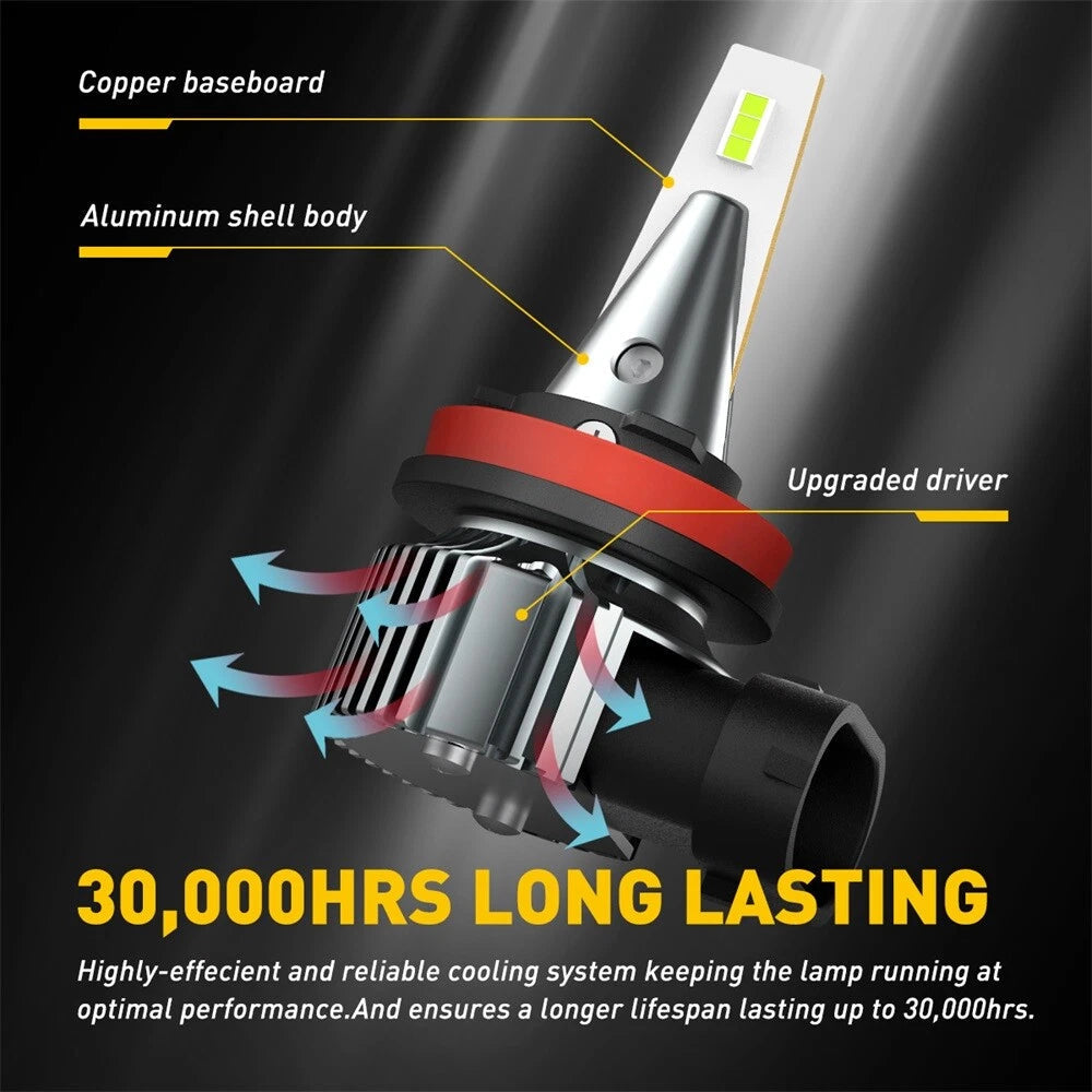 2X AUXITO Ice Blue 8000K LED Fog Driving H11 Light H16 H8 Super Bright Bulbs AUXITO