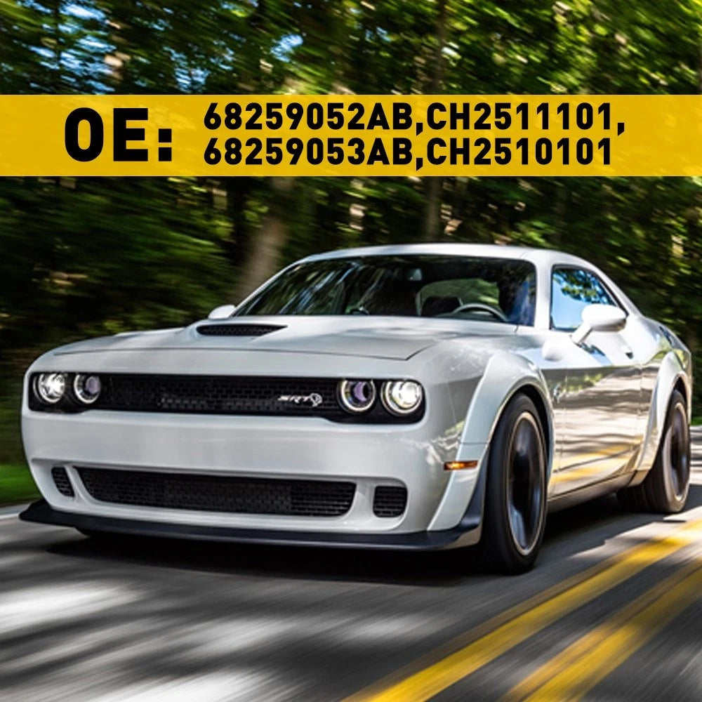 Front Lamp Headlight Bezel Trim LH RH Pair Set for 08-14 Dodge Challenger Black 6B93BC-57