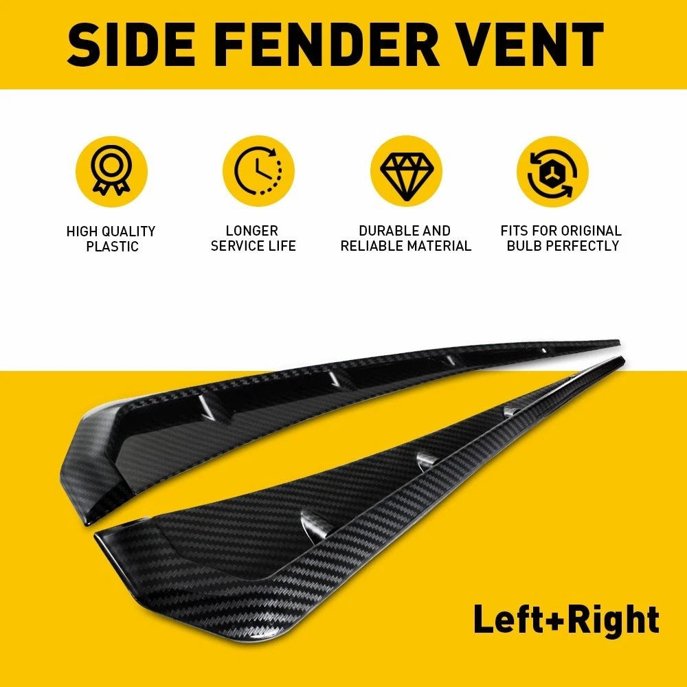 2pcs Carbon Car Fiber Side Fender Vent Air Wing Cover Trim Exterior Accessories 6B93BC-57