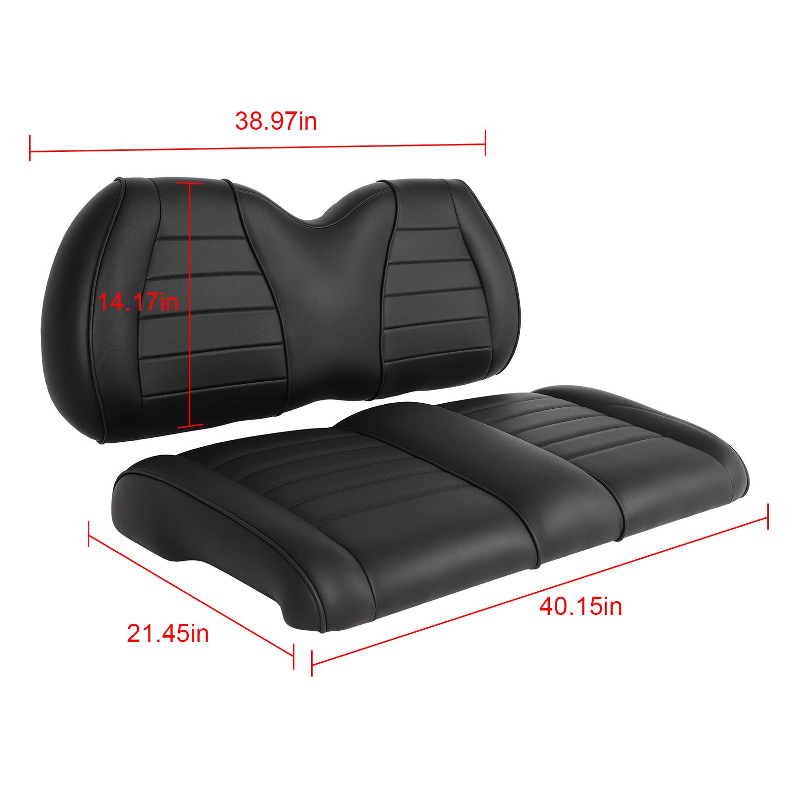 Golf Cart Front Seat Bottom & Back Cushion Set for Club Car Precedent Black 6B93BC-57