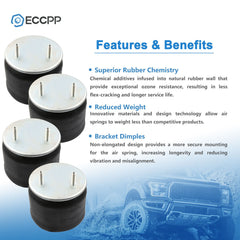 4PCS W01-358-8713 Air Suspension Bag Spring For Goodyear 1R13-176 Hendrickson 6B93BC-57