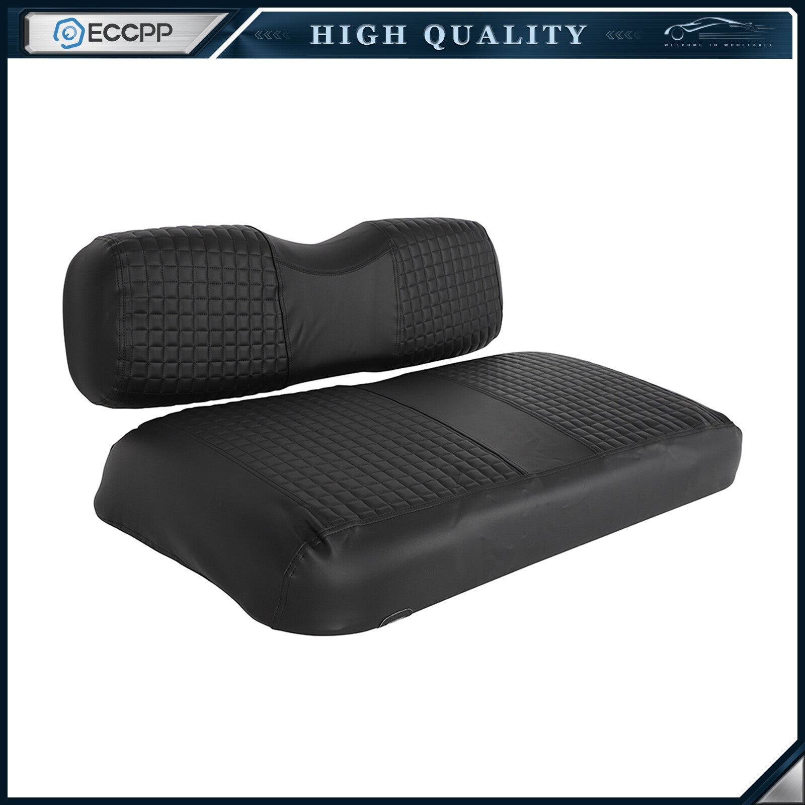 Black Golf Cart Front Cushion Seat Cover For EZGO RXV 6B93BC-57