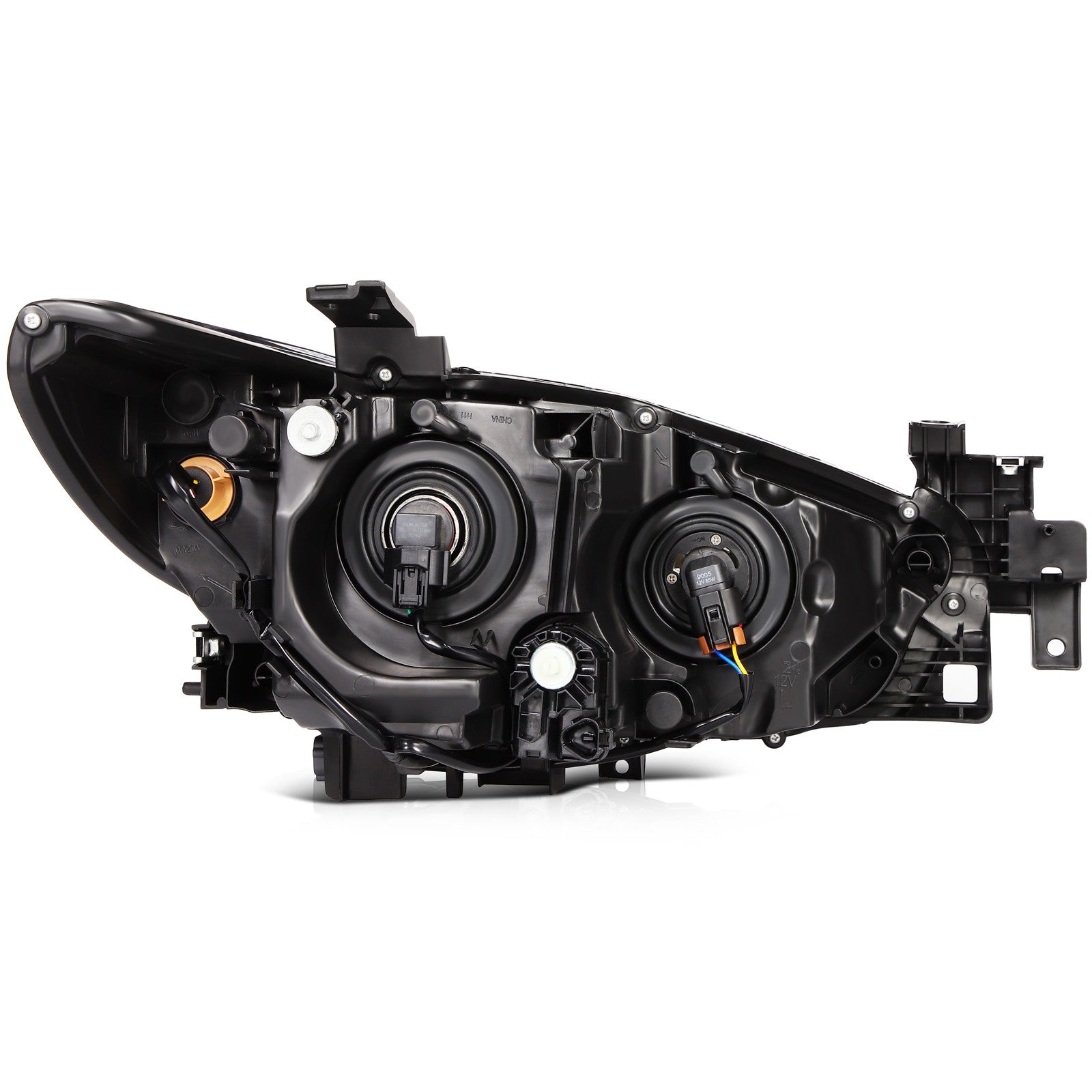 ECCPP Headlights Assembly For Mazda 6 Sport 2.5L 2014-2017 Pair Kit Black Amber 6B93BC-57
