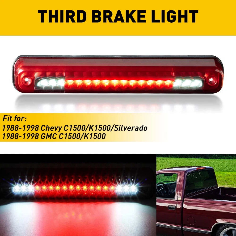 Red For 1988-1998 Chevy C/K1500 Silverado GMC LED 3rd Brake Light Cargo Lamp EA 6B93BC-57