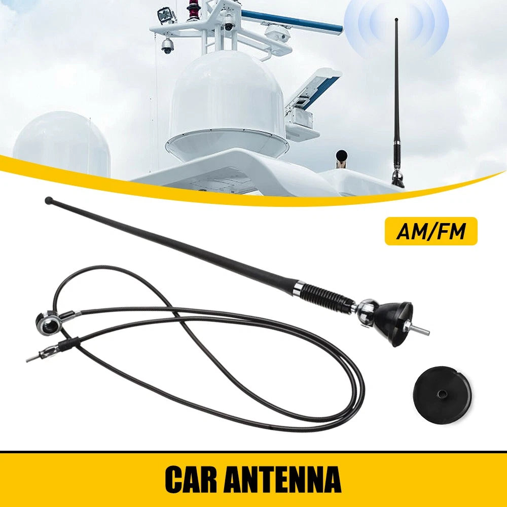 16" Universal Mount Swivel Base Radio Amplified AM/FM Signal Aerial Antenna EOA 6B93BC-57