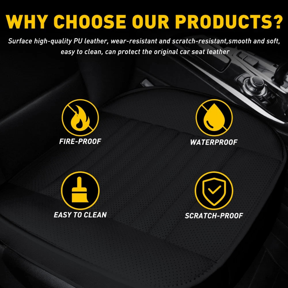 Full Surround Front Car Seat Cover Leather Pad Mat Auto Chair Cushion Protector 6B93BC-57