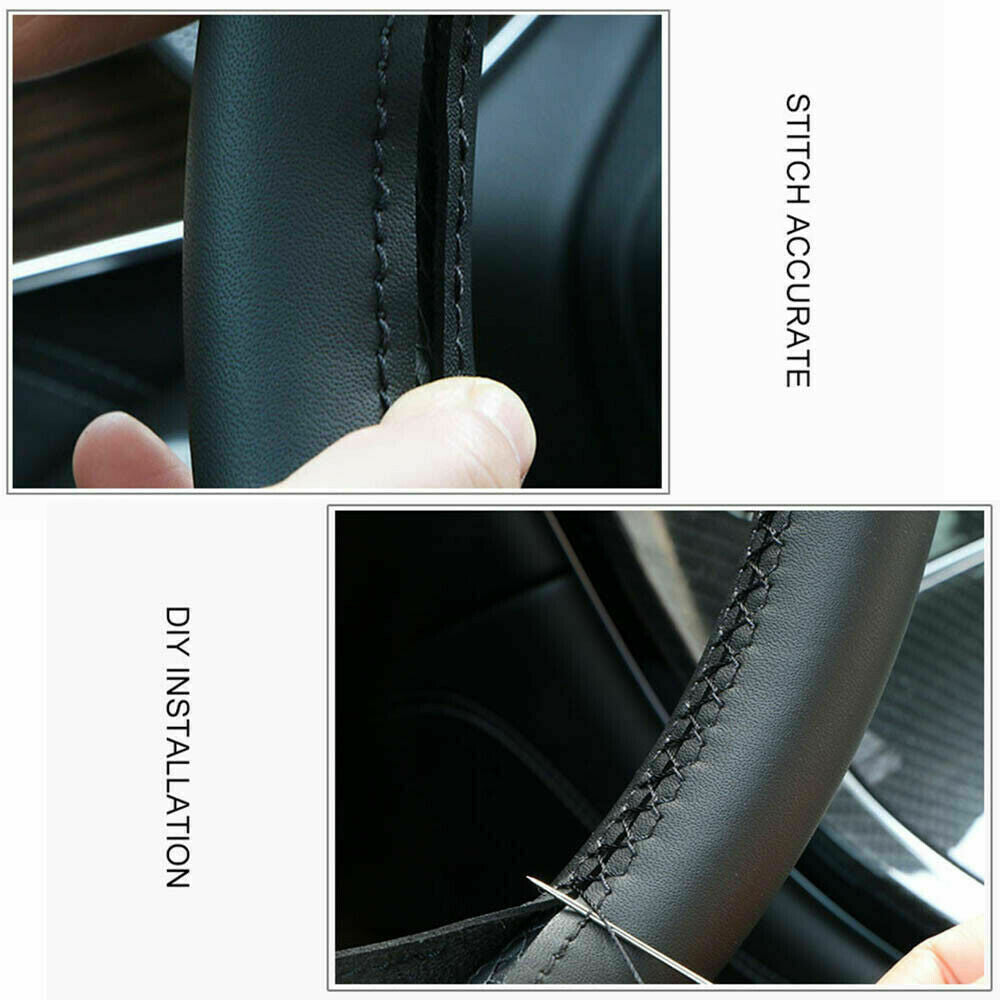 Top Leather Steering Wheel Hand-stitch on Wrap Cover For BMW Z4 E85 2003-2006 6B93BC-57