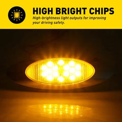 20PCS Marker Light 6.5" LED Truck RV Trailer Oval Clearance Side Light Amber EOA 6B93BC-57