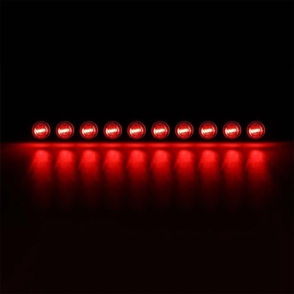 10X Red 3/4 Bullet LED Side Round Marker Lights For Trailer Truck RV Pickup EOA 6B93BC-57