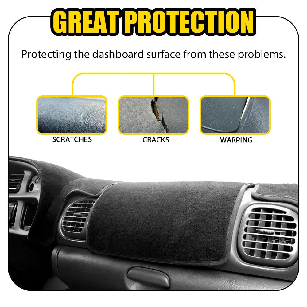 For 1998-01 Dodge Ram 1500 2500 3500 Dashboard Dash Cover Mat Pad Carpet Black A 6B93BC-57