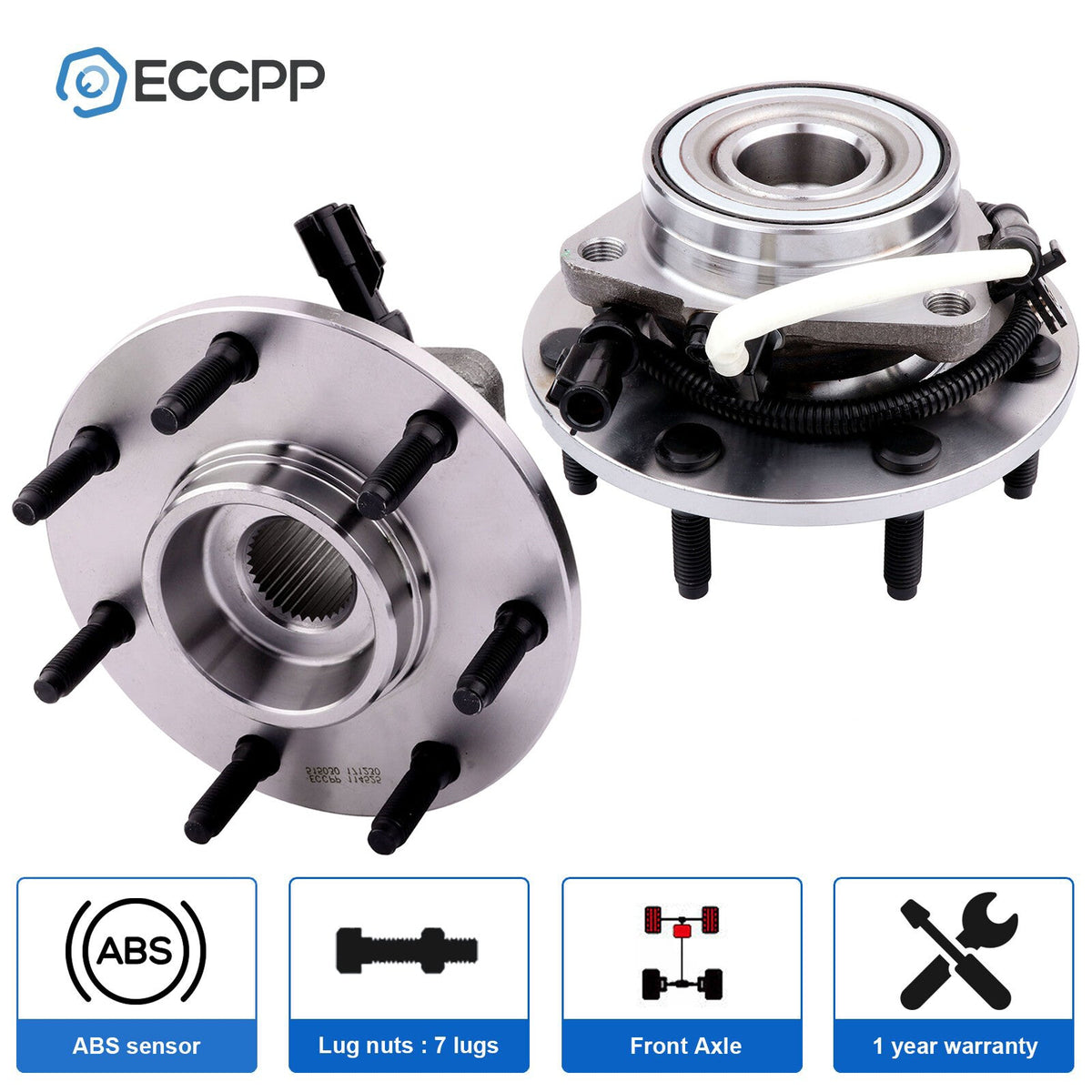 2Pcs Front Wheel Hub Bearings For Ford F-150 Harley-Davidson 4WD 7 Lug 2000-2003 6B93BC-57