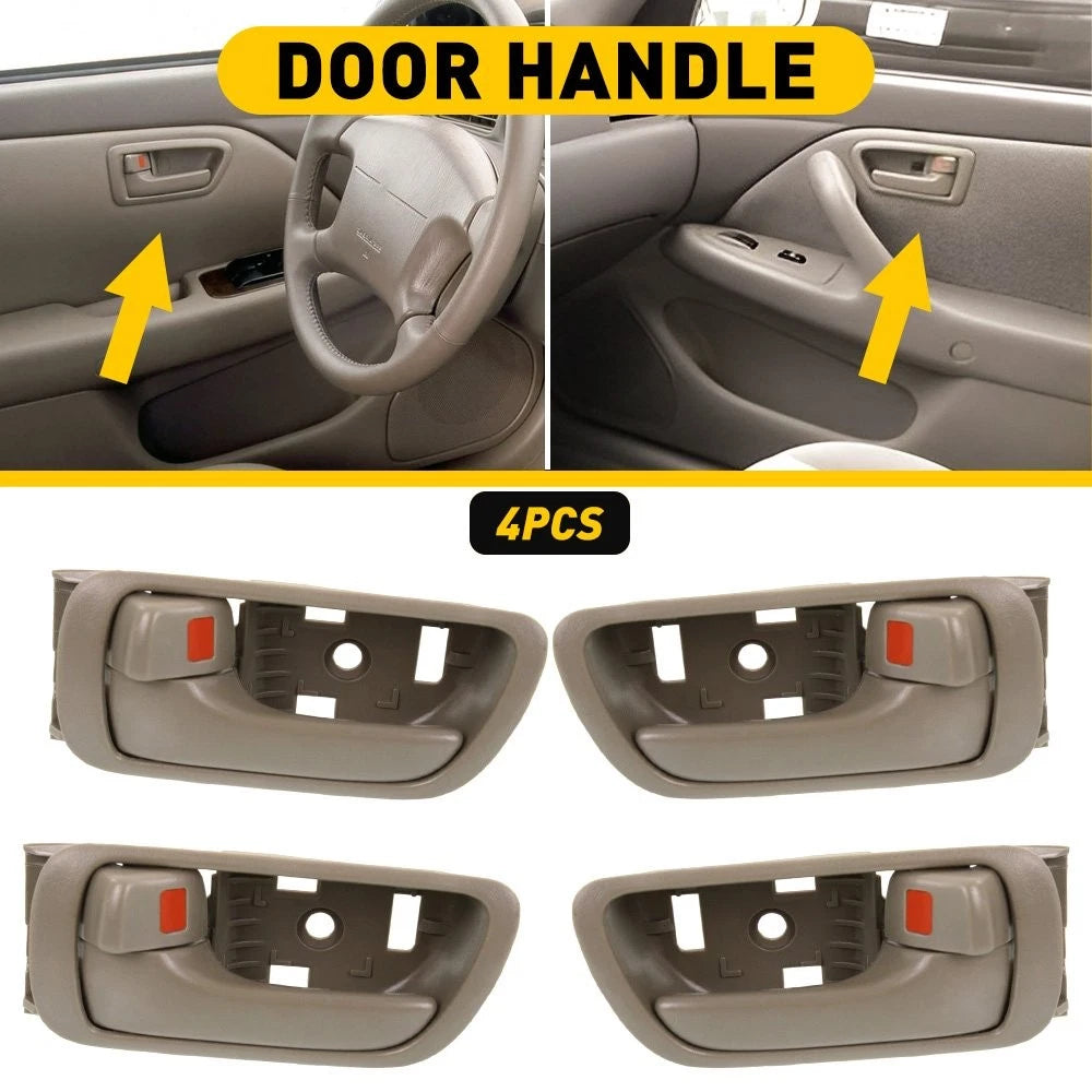 Door Set Handle For 2002-2006 Toyota Camry Front & Rear Inner Beige Plastic 4Pc 6B93BC-57