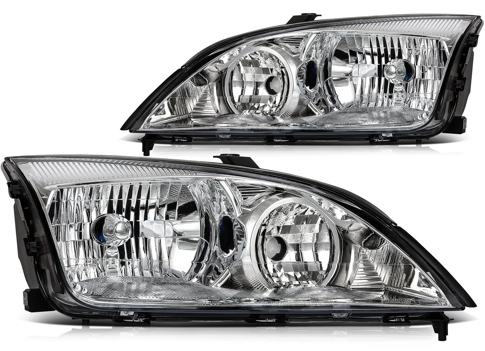Headlights Assembly Pair For 2007-2005 Ford Focus Chrome Housing Left+Right 6B93BC-57