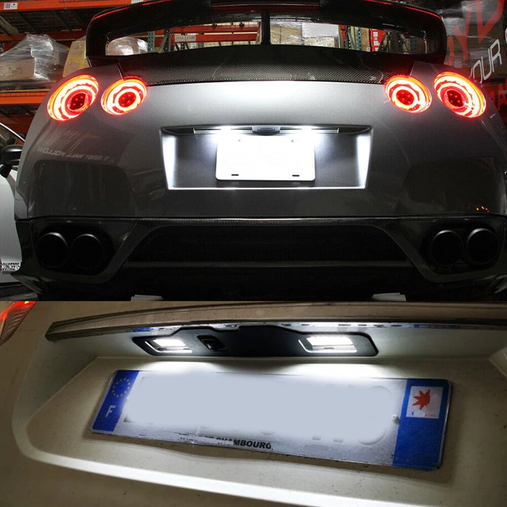 For 03-15 GTR 370Z 350Z G35 G37 Q60 Q40 2X 18-LED License Plate Tag Lights EOA 6B93BC-57