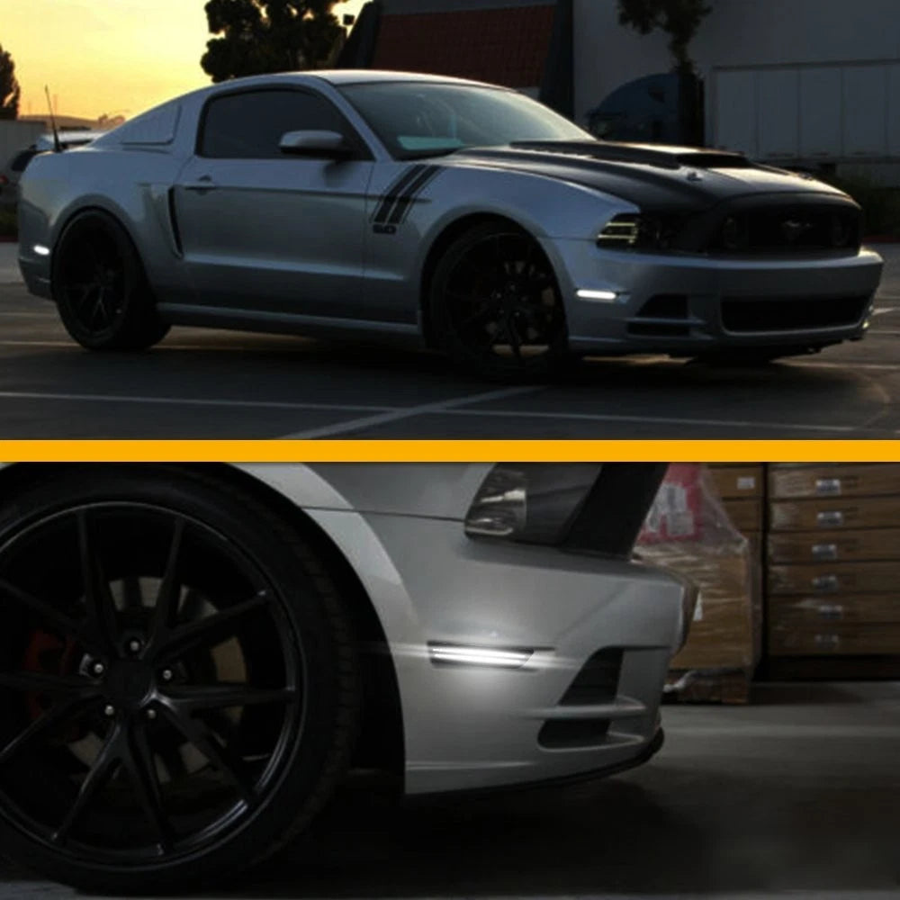 Smoke Fender Side LED Marker Lights Bumper Lamp For 2010-2014 Ford Mustang EOA 6B93BC-57