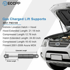 ECCPP 4x Front Hood + Rear Hatch Lift Support Gas Strut Fits 2001-2006 Acura MDX ECCPP