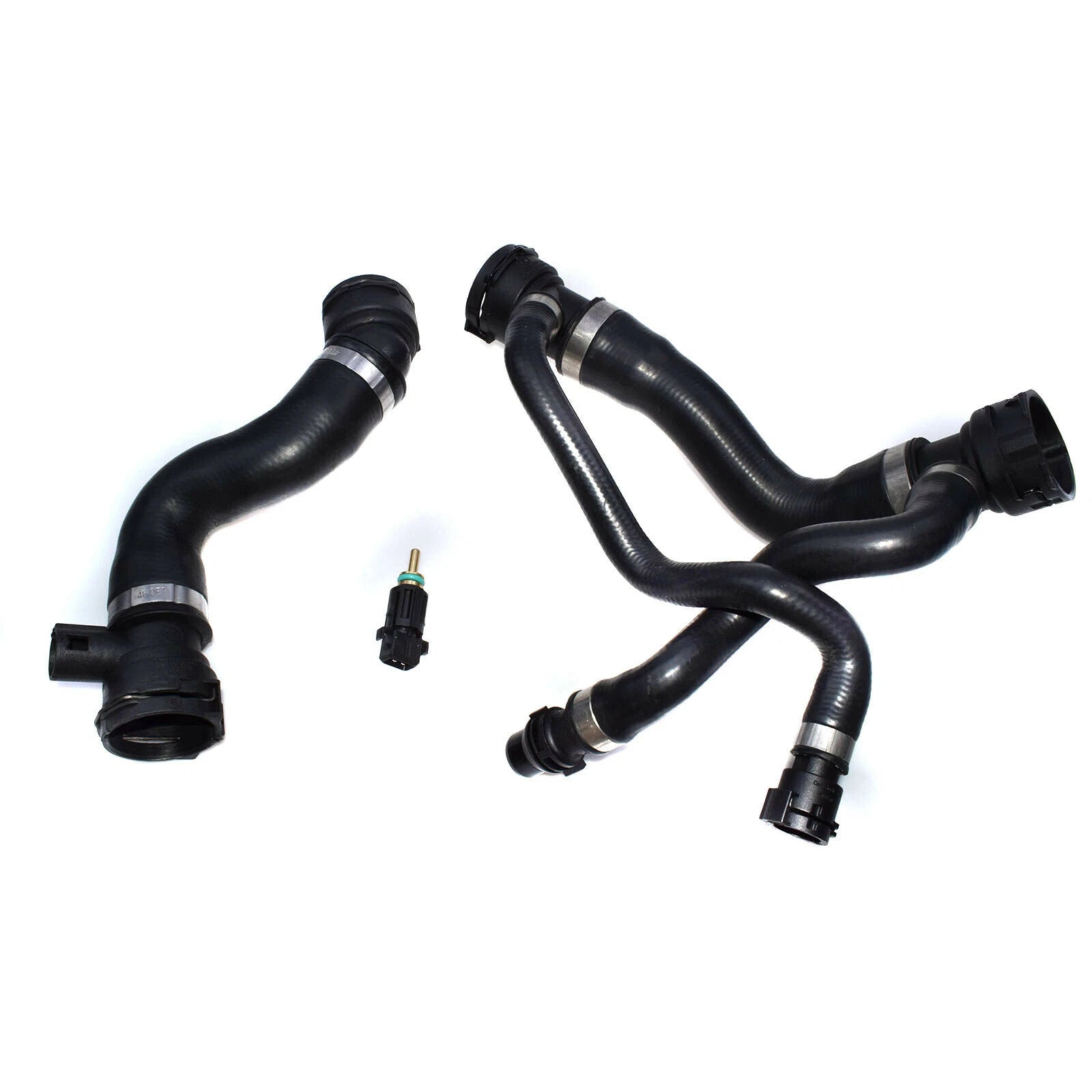 3 PCS Upper & Lower Radiator Hose Kit w Temperature Sensor SET For BMW 5-Series 6B93BC-57