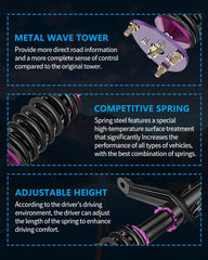 Full Coilovers Kits For 2002-2006 Acura RSX 2.0L Coil Springs Suspension Struts 6B93BC-57