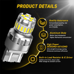 AUXITO 7443 7440 LED White 6000K Reverse Backup Turn Signal Parking Light Bulbs AUXITO