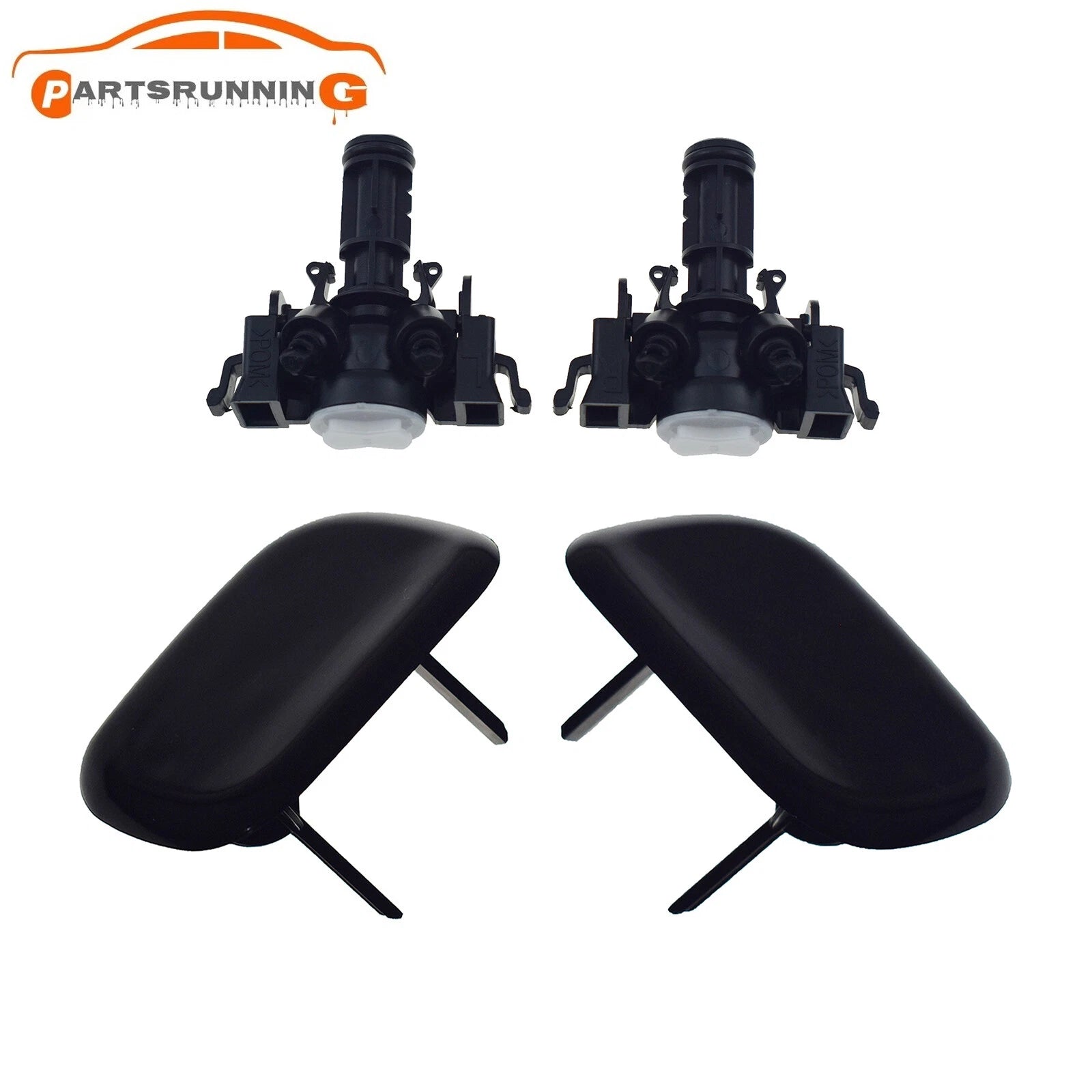 Headlight Lamp Washer Sprayer Cover Cap W/Nozzle Set For 15-18Hyundai Tucson 6B93BC-57
