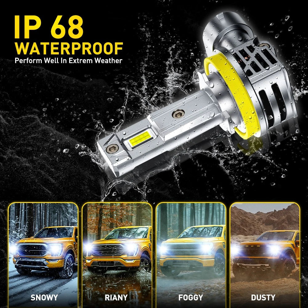 4X Auxito LED Headlight H11 Low Bulb Canbus Kit 60000LM 6500K Ultra Bright M6S A AUXITO
