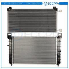 Aluminum Radiator & Condenser Cooling Kit For 02-04 CadillEscalade GMC Yukon 6B93BC-57